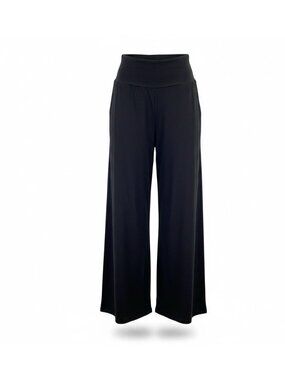 Tarse Womens Black Wide-Leg High-Waist Lounge Pants Size L
